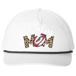 Rugby Mom Leopard Funny Wo Mommy Mother's Day Snapback Five-Panel Rope Hat