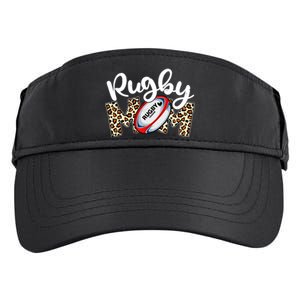 Rugby Mom Leopard Funny Wo Mommy Mother's Day Adult Drive Performance Visor