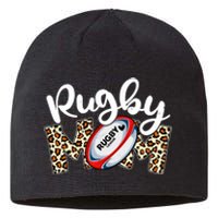 Rugby Mom Leopard Funny Wo Mommy Mother's Day Sustainable Beanie