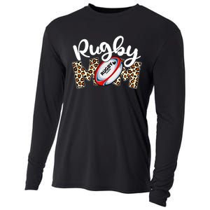 Rugby Mom Leopard Funny Wo Mommy Mother's Day Cooling Performance Long Sleeve Crew