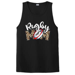 Rugby Mom Leopard Funny Wo Mommy Mother's Day PosiCharge Competitor Tank