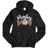 Rugby Mom Leopard Funny Wo Mommy Mother's Day Tie Dye Hoodie