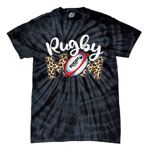 Rugby Mom Leopard Funny Wo Mommy Mother's Day Tie-Dye T-Shirt