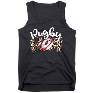 Rugby Mom Leopard Funny Wo Mommy Mother's Day Tank Top