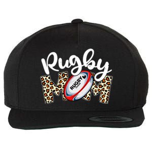 Rugby Mom Leopard Funny Wo Mommy Mother's Day Wool Snapback Cap