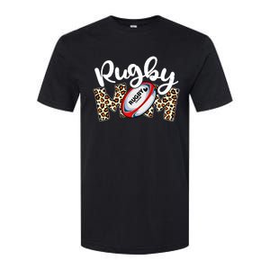 Rugby Mom Leopard Funny Wo Mommy Mother's Day Softstyle CVC T-Shirt