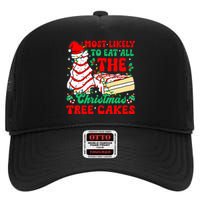 Retro Most Likely To Eat All The Christmas Tree Cakes Debbie High Crown Mesh Back Trucker Hat