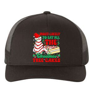 Retro Most Likely To Eat All The Christmas Tree Cakes Debbie Yupoong Adult 5-Panel Trucker Hat