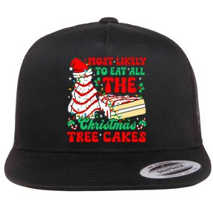 Retro Most Likely To Eat All The Christmas Tree Cakes Debbie Flat Bill Trucker Hat