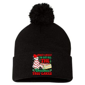 Retro Most Likely To Eat All The Christmas Tree Cakes Debbie Pom Pom 12in Knit Beanie