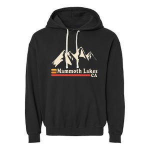 Retro Mammoth Lakes California Ca Mountain Ski Garment-Dyed Fleece Hoodie