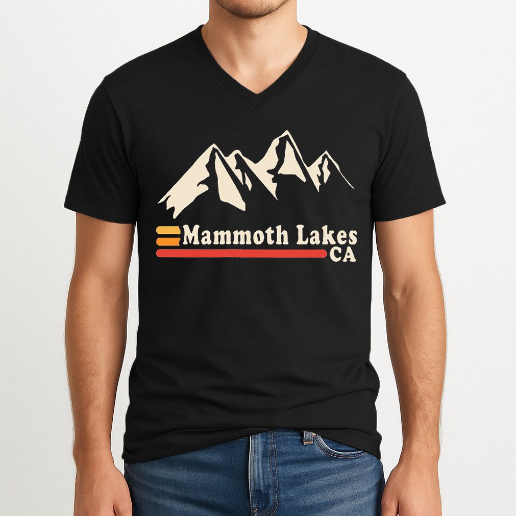 Retro Mammoth Lakes California Ca Mountain Ski V-Neck T-Shirt