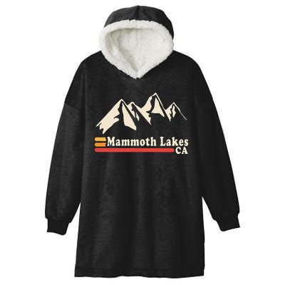 Retro Mammoth Lakes California Ca Mountain Ski Hooded Wearable Blanket