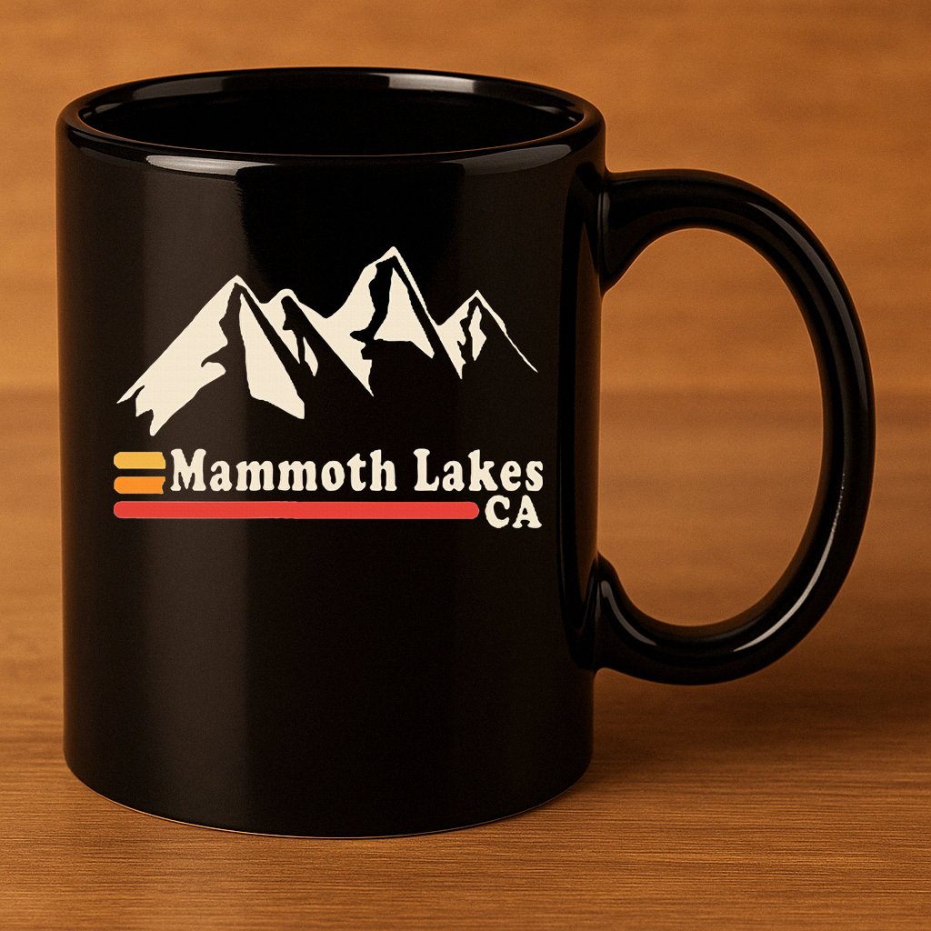 Retro Mammoth Lakes California Ca Mountain Ski 11oz C Handle Ceramic Mug