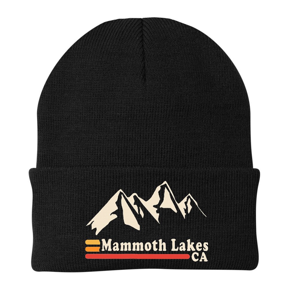 Retro Mammoth Lakes California Ca Mountain Ski Beanie