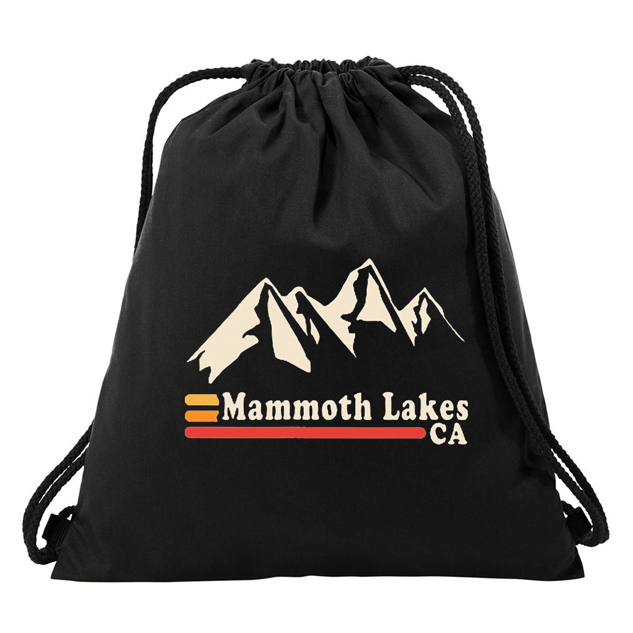 Retro Mammoth Lakes California Ca Mountain Ski Drawstring Bag