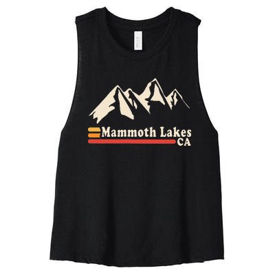 Retro Mammoth Lakes California Ca Mountain Ski Women's Racerback Cropped Tank