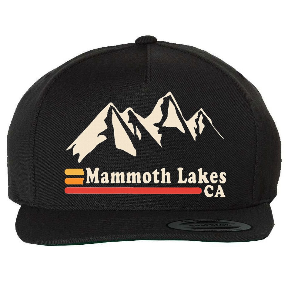 Retro Mammoth Lakes California Ca Mountain Ski Wool Snapback Cap