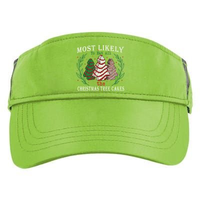 Retro Most Likely To Eat All The Christmas Tree Cakes Debbie Gift Adult Drive Performance Visor