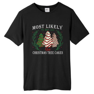 Retro Most Likely To Eat All The Christmas Tree Cakes Debbie Gift Tall Fusion ChromaSoft Performance T-Shirt