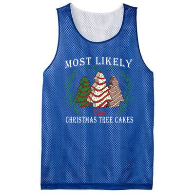 Retro Most Likely To Eat All The Christmas Tree Cakes Debbie Gift Mesh Reversible Basketball Jersey Tank