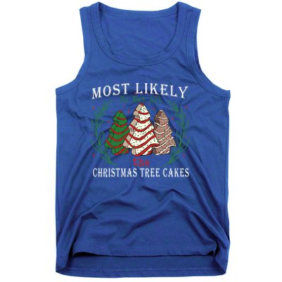 Retro Most Likely To Eat All The Christmas Tree Cakes Debbie Gift Tank Top