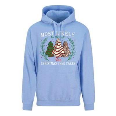 Retro Most Likely To Eat All The Christmas Tree Cakes Debbie Gift Unisex Surf Hoodie