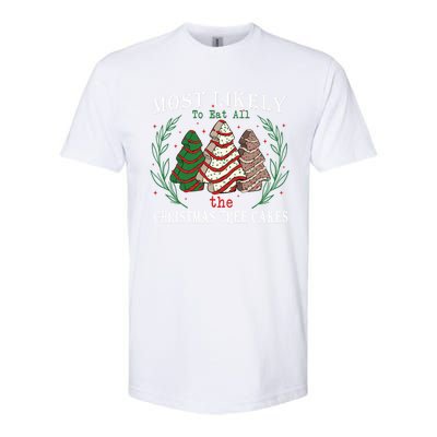 Retro Most Likely To Eat All The Christmas Tree Cakes Debbie Gift Softstyle CVC T-Shirt