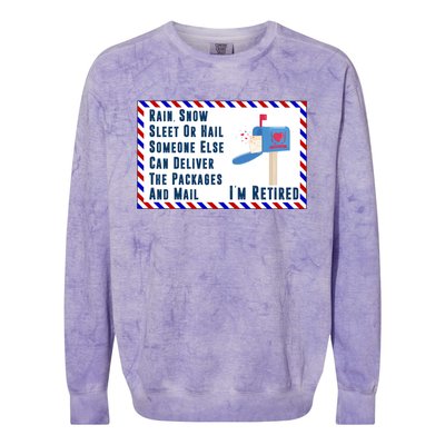 Retired Mail Letter Carrier Postal Worker Retiret Gift Colorblast Crewneck Sweatshirt