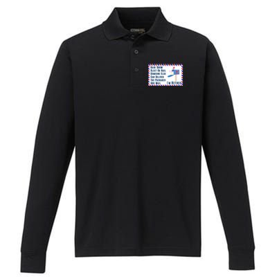 Retired Mail Letter Carrier Postal Worker Retiret Gift Performance Long Sleeve Polo