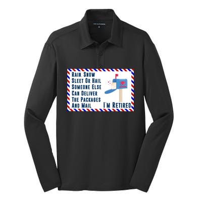 Retired Mail Letter Carrier Postal Worker Retiret Gift Silk Touch Performance Long Sleeve Polo