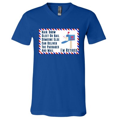 Retired Mail Letter Carrier Postal Worker Retiret Gift V-Neck T-Shirt