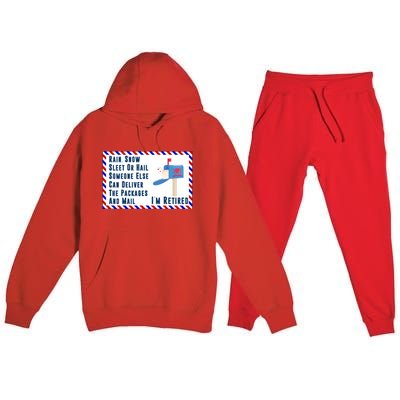 Retired Mail Letter Carrier Postal Worker Retiret Gift Premium Hooded Sweatsuit Set