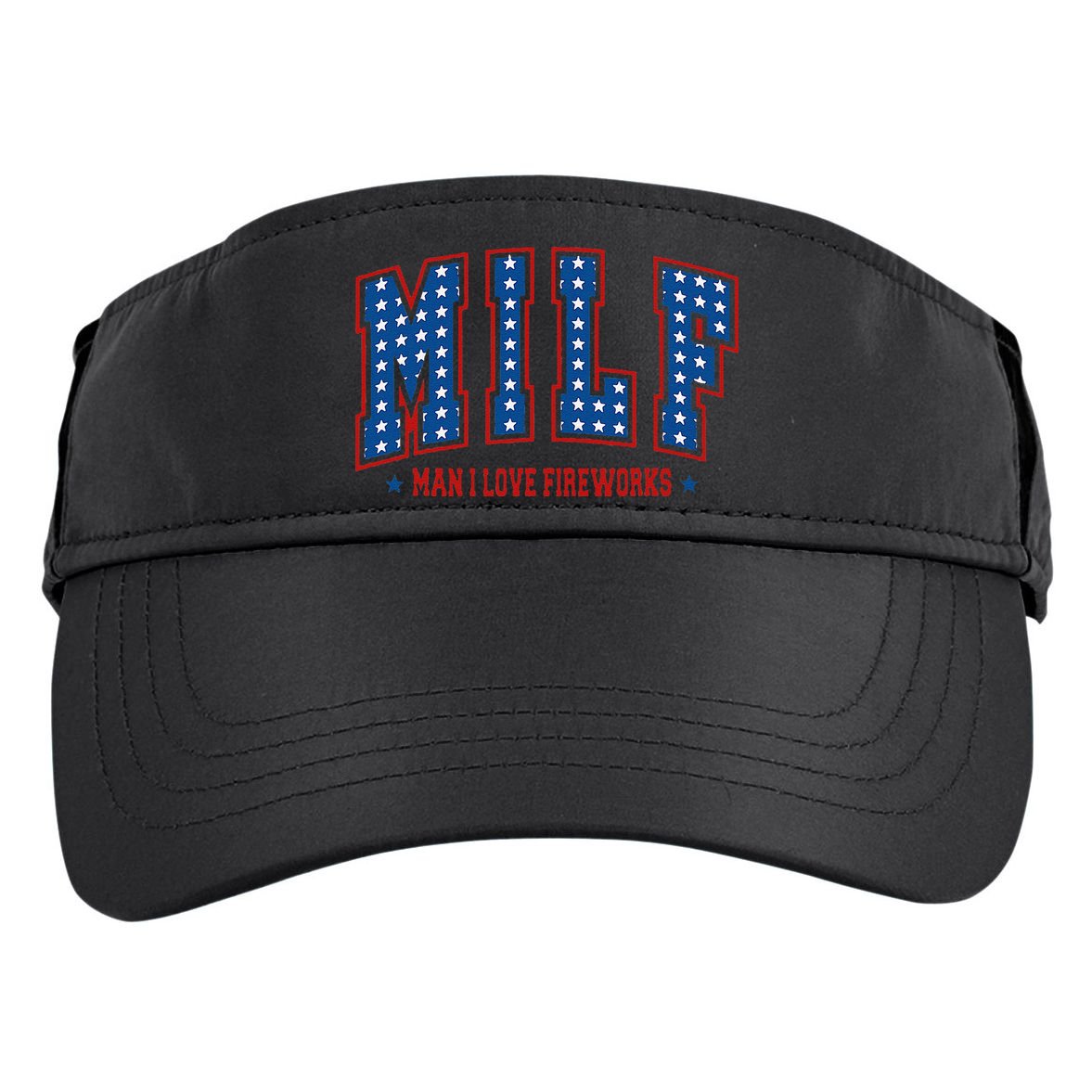 Retro Milf Man I Love Fireworks Funny American 4th Of July Adult Drive Performance Visor