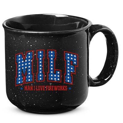 Retro Milf Man I Love Fireworks Funny American 4th Of July 15oz Campfire Ceramic Mug