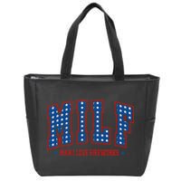 Retro Milf Man I Love Fireworks Funny American 4th Of July Zip Tote Bag