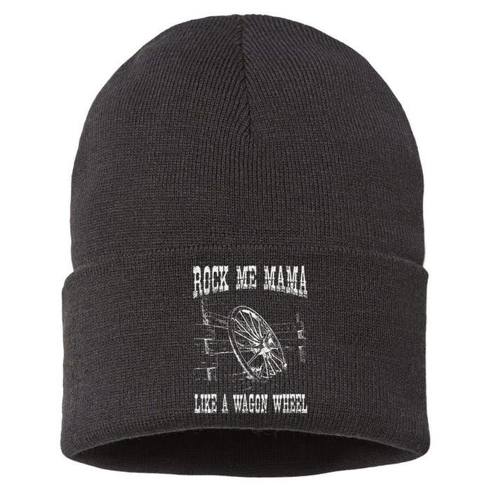 Rock Music Me Mama Like A Wagon Wheel Country Music Sustainable Knit Beanie