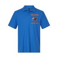 Reading Makes Me Gobble With Joy Meaningful Gift Softstyle Adult Sport Polo