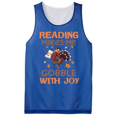 Reading Makes Me Gobble With Joy Meaningful Gift Mesh Reversible Basketball Jersey Tank