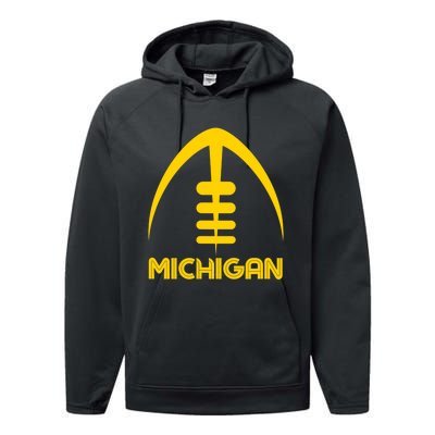 Retro Michigan MI Vintage Design Classic Michigan Performance Fleece Hoodie