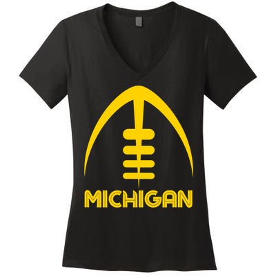 Retro Michigan MI Vintage Design Classic Michigan Women's V-Neck T-Shirt