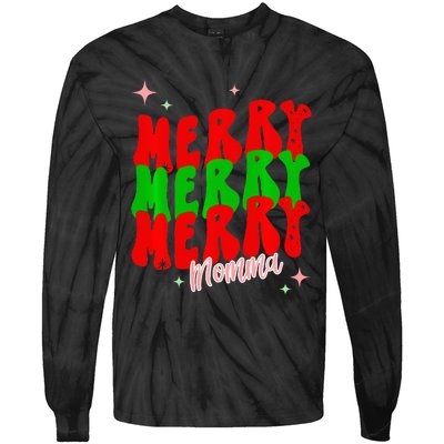 Retro Merry Momma Tie-Dye Long Sleeve Shirt