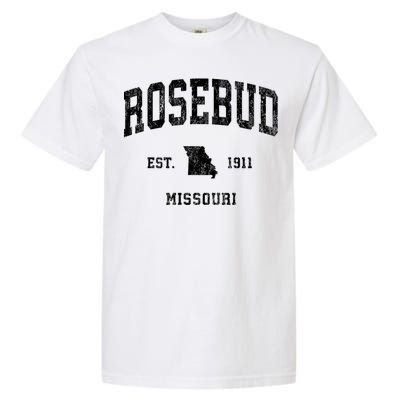 Rosebud Missouri Mo Vintage Athletic Sports Garment-Dyed Heavyweight T-Shirt