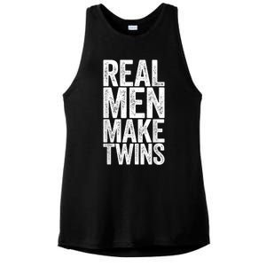 Real Men Make Twins Father's Day Shirt Ladies PosiCharge Tri-Blend Wicking Tank