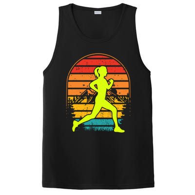 Retro Marathon Mom Clothing Gift Vintage Running Marathon Mom Gift PosiCharge Competitor Tank