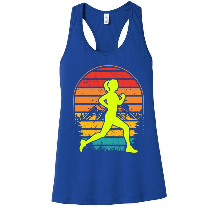 Retro Marathon Mom Clothing Gift Vintage Running Marathon Mom Gift Women's Racerback Tank