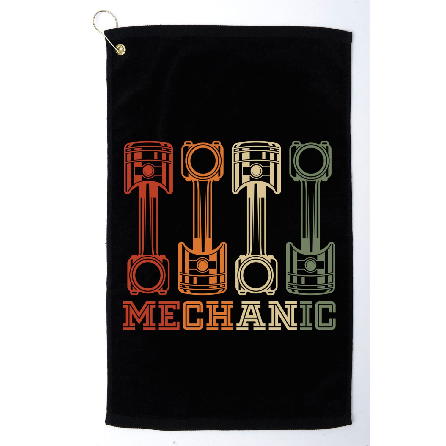 Retro Motorcycle Mechanic Biker Vintage Motorcyclist Garage Golf Towel