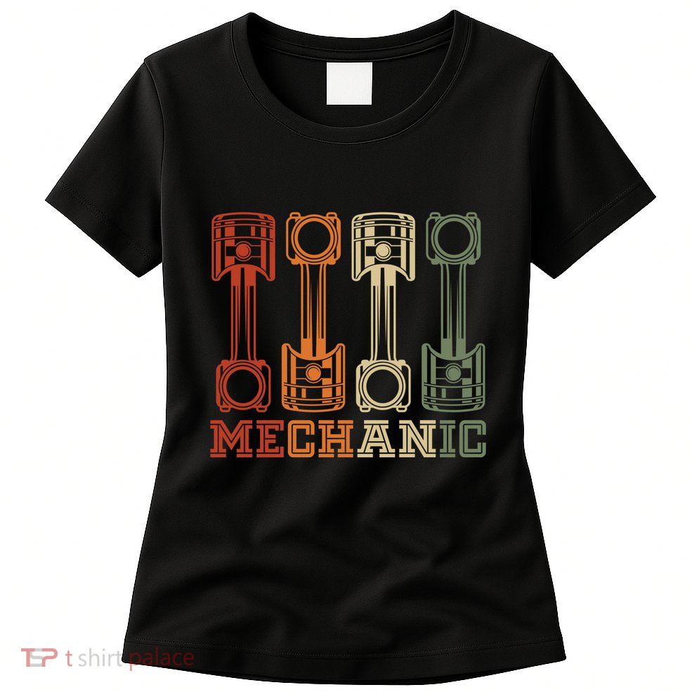 Retro Motorcycle Mechanic Biker Vintage Motorcyclist Garage Womens T-Shirt