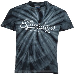 Retro Mustangs Mascot Back To School Spirit Sport Fans Game Kids Tie-Dye T-Shirt