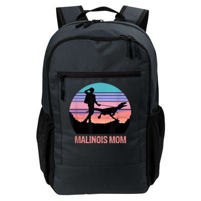 Retro Malinois Mom Hiking Maliraptor Maligator Womens Daily Commute Backpack